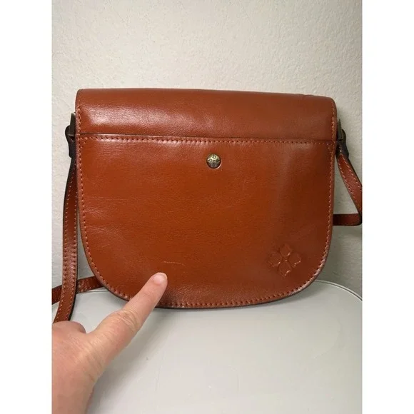 Patricia Nash Brinlee Leather Saddle Crossbody Bag Tassel Brown Cinnamon Tooled - Picture 4 of 16